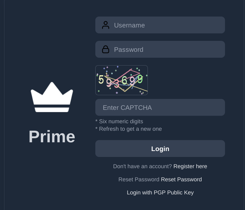 Prime Market login page — the gateway to captcha frustration